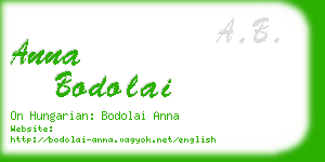 anna bodolai business card